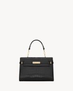 YSL Manhattan Top-Handle in Shiny Alligator